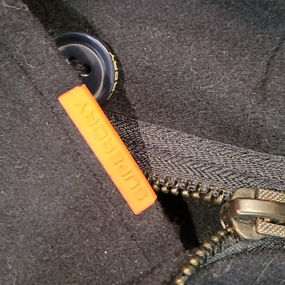 Superdry Navy Label Button-up Short Peacoat (S) - Picture 3 of 9